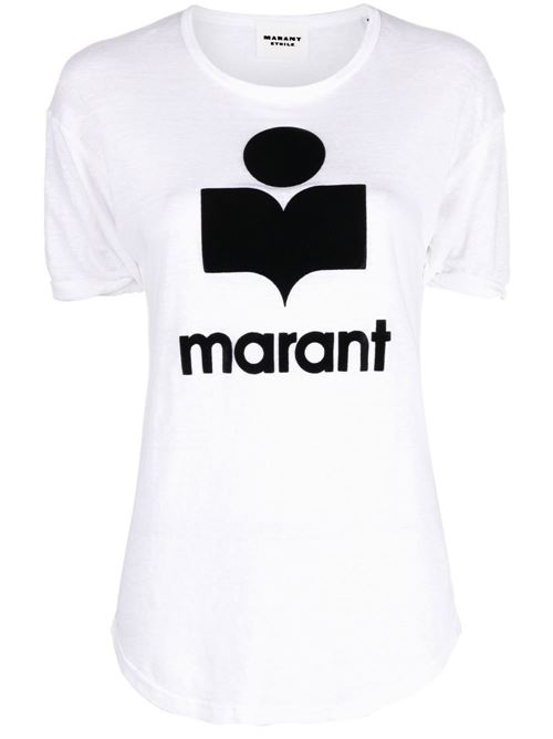 White T-shirt with logo on the front MARANT ETOILE | TS0004FAA1N09E20WH